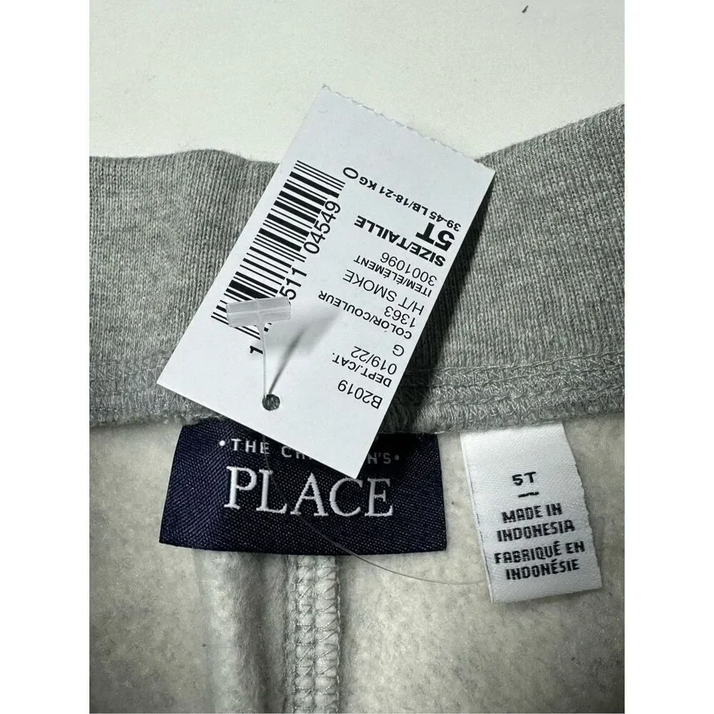 NWT The Children's Place Big Boys' French Terry Jogger Sweatpant Sz 5 Gray